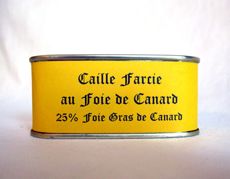 Caille farci au foie de canard 25% foie gras de canard (200g)